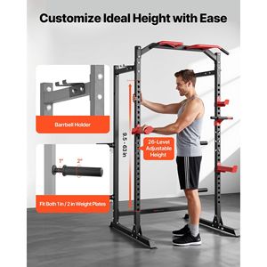 Equipo Multifuncional para Gimnasio en Casa, Jaula de Potencia con Altura Ajustable, Soporte de Potencia con Ganchos en J, Accesorio de Fitness para Press de Banca - Product Image 4