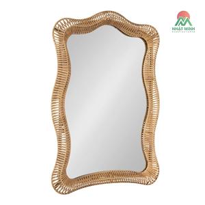 Wooden Art Deco <b>Wall</b> <b>Mirror</b> 26x38 Modern Decorative Wavy Design Authentic Wooden Frame Eco-Friendly Lightweight Bathroom <b>Mirror</b> - Product Image 1