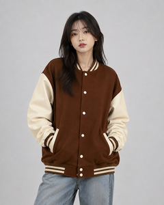 Trendy Women's Custom Varsity Jacket Snap <b>Button</b> Baseball Bomber Letterman Coat College Style Premium Casual Streetwear Fashion - Product Image 5