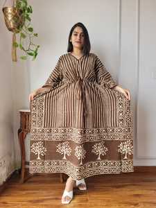 Cotton Printed Kaftan <b>Dress</b> <b>for</b> <b>Women</b> Tie Dye <b>Boho</b> Beachwear Resort Wear Long Kimono Sleeve <b>Dress</b> Wholesale Apparel - Product Image 2