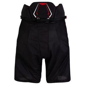Shorts de hockey sur glace rembourrés noirs et rouges pour femmes avec ceinture de protection en polyester – Vêtements de performance sportifs - Product Image 2