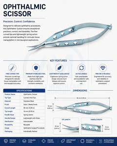 AL MIDA Hochwertige Ophthalmologische Chirurgische Scheren Edelstahl Präzisions-Mikrochirurgie-Instrumente CE-Zertifiziert ISO13485 - Product Image 4