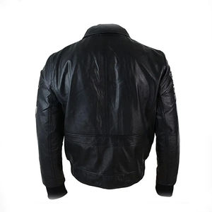 Blouson Bomber Homme 2026 en Cuir de Vachette Noir Original, Meilleure Vente, avec Logo Brodé sur le Devant, Imperméable, 100% Haute Qualité - Product Image 2