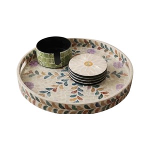 Elegant Shell Inlay <b>Drink</b> <b>Coasters</b> for Home Decor - Product Image 3