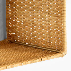 Natural Rattan <b>wall</b>-<b>mounted</b> <b>shelf</b> for kids House Shaped Woven Floating Storage Rack Boho Nursery <b>Wall</b> Decor Storage Display Rack - Product Image 5