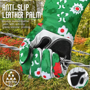 Made in Pakistan <b>Top</b> Product Green Red Floral Mesh Back <b>Long</b> <b>Sleeve</b> Protectors Heavy Duty Grips For Rose Trimming And Plant Care - Product Image 5