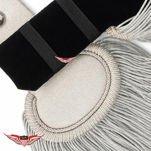 Epaulettes de Plata de Lujo Ecológicos Marca KEW, Juego de Pliegues para Hombro, Tirantes con Flecos de Hilo Metálico, Estilo Ceremonial Vintage - Product Image 3