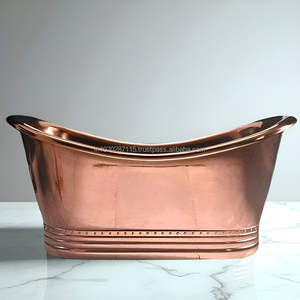 Bañera de cobre de estilo vintage, perfecta para casas históricas, hoteles boutique, espacios de bienestar de lujo en todo el mundo, elegancia moderna - Product Image 1