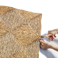 Handgefertigter Jute-Webteppich mit geometrischem Muster im Bohemian-Stil, mittlere Dicke, fleckenreinigbar, für den Heimgebrauch