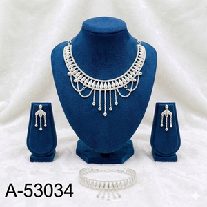 Luxury Gold Plated Women's Jewelry Set <b>Cushion</b> Cut Diamond Centerpiece 18inches Snake Chain Necklace Earrings Combo Lab Created - Product Image 5