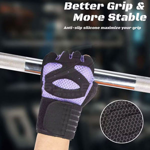 Professional Quality Neoprene Half Finger Gym <b>Gloves</b> <b>with</b> Lace-Up Closure for Fitness Training Strength Workouts <b>Grip</b> Comfort - Product Image 3