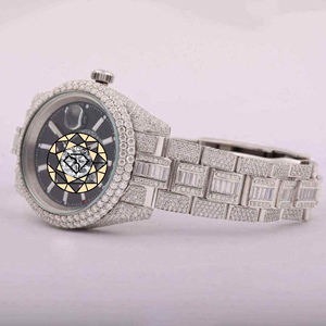 Reloj de Lujo Personalizado con Diamantes Moissanite y Cristal de Cuarzo, Esfera Cuadrada de 46 mm, Cristal de Zafiro, Cronógrafo de Negocios para Hombre, Acero Inoxidable - Product Image 2