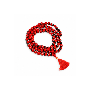 Collier vintage religieux en perles Gunja Ratti rouges, perles de graines naturelles, pour cadeau de mariage, fête, fiançailles, anniversaire - Product Image 1