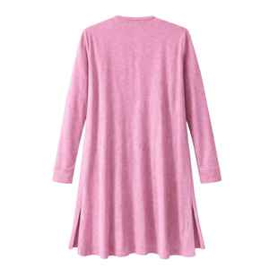 Veste longue en fausse daim mauve pour femme, cardigan élégant pour un usage décontracté et formel, disponible en plusieurs tailles - Product Image 2