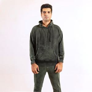 Conjunto de chándal para hombre vintage lavado con ácido personalizado parche desgastado cortado y cosido con Jersey trajes de sudor Sun Faded para la temporada de otoño - Product Image 2