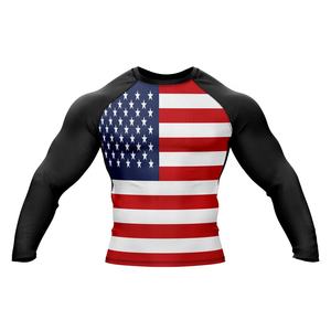 Rashguards imprimés par sublimation numérique de conception personnalisée en gros Vêtements d'arts martiaux à compression Équipement BJJ sublimé - Product Image 1