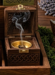 Quemador de Incienso de Madera Hecho a Mano con Diseño de Mezquita Azul, Soporte Aromático de Madera para Bakhoor, Incienso de Agarwood y Oud, Regalo de Ramadán - Product Image 6