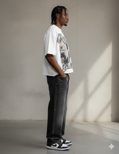 Camisetas de Hombre Oversize de Algodón 100% Pesado con Estampado Gráfico DTG y Serigrafía, Estilo Boxy Cropped, de la Marca Rexfit Sports - Product Image 3