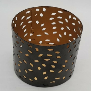 Petite Metal Votive <b>Candle</b> Holder Glowing Leaf Design 3 inch Votive Holders - Product Image 3