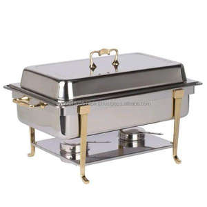 Used Food Steel Chaffing Dishes 9 LTR Round <b>Buffet</b> Food <b>Server</b> Hotel & Restaurant Supplies With Best Premium Quality Finished - Product Image 1