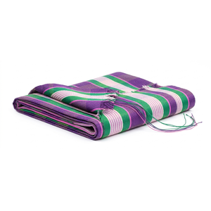 Rouleau de tissu rayé tissé en nylon recyclé écologique enduit de PVC pour sacs de courses, sacs fourre-tout, sacs à main, emballages - Product Image 1