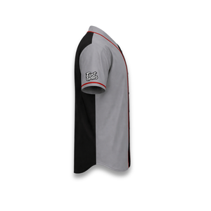 Custom Baseball Jersey Black Gray Color Short Sleeve Embroidery Logo Unisex Adult <b>Moisture</b> Wicking Regular Fit - Product Image 3