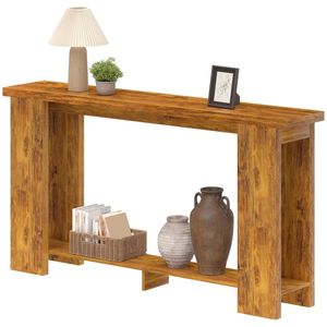 Distressed Brown <b>Console</b> <b>Table</b> with Storage for Entrance <b>Sofa</b> Hallway or Desk Use - Product Image 5