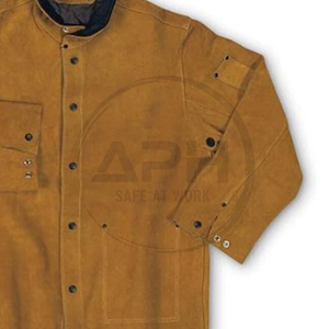 Vestes de travail en cuir véritable sur mesure, résistantes, à manches longues, avec poches, OEM ODM, étiquette privée - Product Image 5