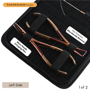 Rose Gold <b>Micro</b> Bead Hair <b>Extension</b> Pliers - Applicator & Remover Tool Kit with Stainless Steel for Salon Use - Product Image 5