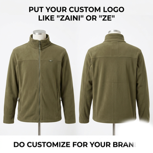 240 GSM Premium Polyester Polar Fleece Full Zip <b>Puller</b> Jacket Olive Panel Custom Logo OEM ODM Waterproof Breathable Reflective - Product Image 1