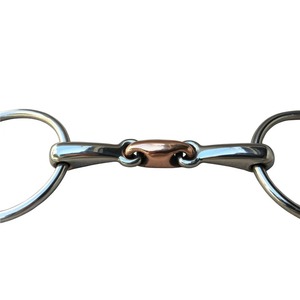 Producto Ecuestre: Bocado de Anillas de Acero Inoxidable para Caballo con Eslabón Elíptico de Cobre - Product Image 2