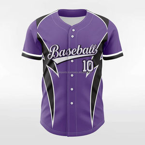 Custom Blank Embroidery Logo Baseball <b>Shirts</b> Men's <b>Polyester</b> Sublimation Baseball Jersey - Product Image 2