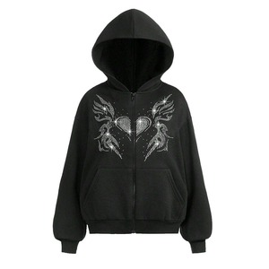 Fabricante de Ropa OEM, Sudaderas con Pedrería, Sudaderas con Cierre y Pedrería con Logotipo Personalizado para Hombre - Product Image 1