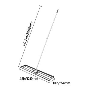 Niveleur de sol en acier au carbone résistant à la rouille, niveleur de pelouse avec poignée de 83,9 cm, plaque de sol 48x10, 2 niveaux de réglage, râteau de nivellement de pelouse - Product Image 4