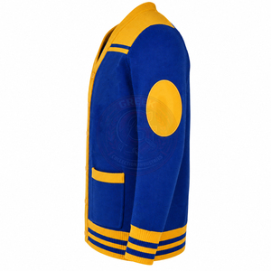 Cardigan en tricot bleu OEM Sigma Sorority pour femmes, style preppy, col en V, manches longues, couleur contrastée, broderie grecque, hiver - Product Image 5