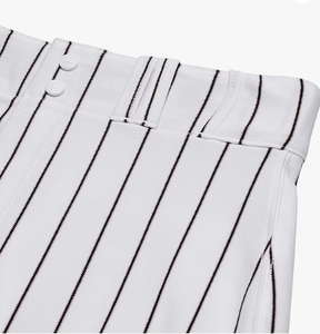 Men <b>Baseball</b> Pants Striped White Black Moisture Wicking Regular Fit With Pockets Button Fly Athletic Uniform Trousers - Product Image 4
