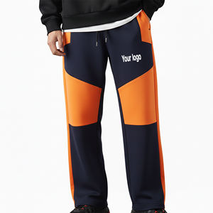 Pantalon de survêtement pour homme en molleton 100% coton, 420 g/m², en French Terry épais, lavé, à empiècements, respirant et tendance, fabriqué sur mesure - Product Image 5