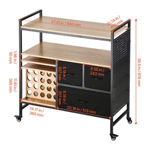 Table de rangement roulante pour loisirs créatifs, compatible avec la machine Cricut, poste de travail d'organisation pratique - Product Image 2