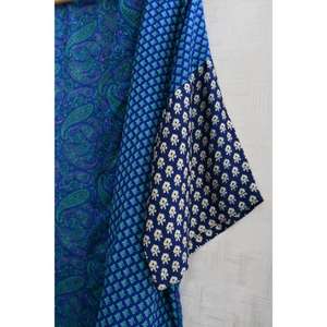 Kimono de Seda India Estampado Hecho a Mano, Bata Corta de Lujo para Mujer, Ropa de Dormir - Product Image 3