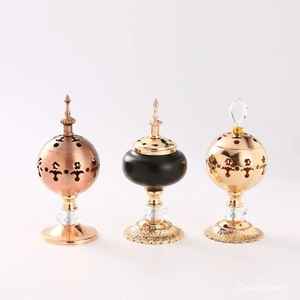 Quemador de Incienso de Lujo con Base de Mármol, Quemador de Oud Árabe, Porta Incienso Metálico, Decoración para el Hogar de Estilo Oriental - Product Image 4