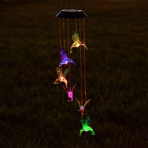 Luci Solari LED da Giardino a Forma di Colibrì con Carillon e Pannello Solare Resistente Modello D0100HEDJ8U per Decorazioni Esterne - Product Image 3