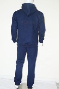 Premium Navy Fleece Tracksuit <b>Set</b> Heavyweight Organic Cotton Oversized Hooded Anti-Static Streetwear Sportswear Custom Logo OEM - Product Image 4