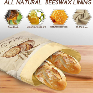 Best Seller Reusable Eco-Friendly Cotton Beeswax Bread <b>Bags</b> Kitchen Food <b>Storage</b> Set Keep Sourdough Fresh Foldable - Product Image 6