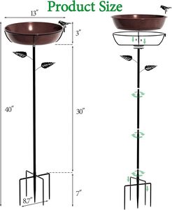 New Arrival Newstyle Metal <b>Bird</b> Bath With Durable <b>Stand</b> For Backyard Lawn Decoration And <b>Bird</b> Water Feeding Purpose Daily - Product Image 2