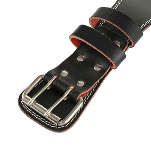 Black Leather Waist Belt With Silver Buckle Unisex Adult Support <b>Brace</b> For Back Pain Relief And Posture Correction - Product Image 4