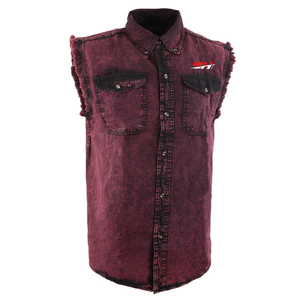Chaleco vaquero sin mangas para hombre, de algodón suave, estilo motero, diseño vintage lavado, para hombre, estilo motero, camisas de motociclista en venta - Product Image 1