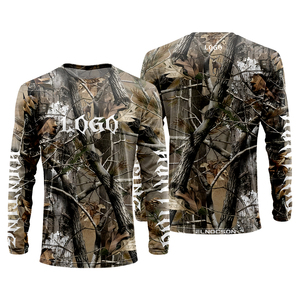 Chemise de chasse d'été unisexe à manches longues, à motifs floraux, imprimée par transfert de pigments, respirante, en polyester/spandex - Product Image 5
