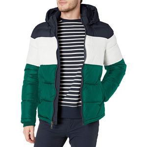 Chaqueta acolchada de último estilo para hombre, tela de poliéster 100% con estampado de logotipo personalizado, cremallera con capucha, servicio OEM, multicolor - Product Image 1