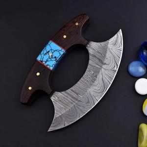 Couteau à pizza viking artisanal personnalisé avec lame en acier à haute teneur en carbone et manche en bois, étui en cuir fin pour cadeaux de cuisine - Product Image 2