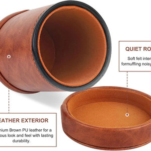 Handmade Custom Eco-Friendly Durable Leather/Pu Leather Luxury <b>Dice</b> Shaker Cup with Custom Logo - Product Image 1